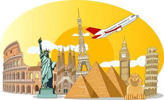 world tour travel vector illustration