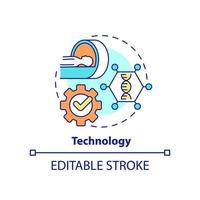 Technology concept icon. Innovative methods. Pandemic preparedness effort abstract idea thin line illustration. Isolated outline drawing. Editable stroke. vector