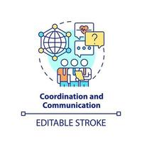 Coordination and communication concept icon. Pandemic preparedness effort abstract idea thin line illustration. Isolated outline drawing. Editable stroke. vector