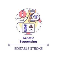 Genetic sequencing concept icon. DNA molecule. Pandemic prevention abstract idea thin line illustration. Isolated outline drawing. Editable stroke. vector