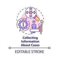 Collecting information about cases concept icon. Disease monitoring abstract idea thin line illustration. Isolated outline drawing. Editable stroke. vector