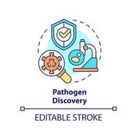 Pathogen discovery concept icon. Virus assessment. Pandemic preparedness effort abstract idea thin line illustration. Isolated outline drawing. Editable stroke. vector