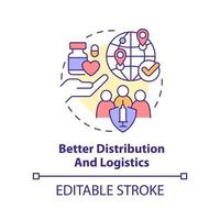 Better distribution and logistics concept icon. Pandemic prevention abstract idea thin line illustration. Isolated outline drawing. Editable stroke. vector