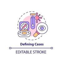 Defining cases concept icon. Tracking infection. Disease monitoring abstract idea thin line illustration. Isolated outline drawing. Editable stroke. vector