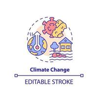 Climate change concept icon. Reason for increased risk of pandemic abstract idea thin line illustration. Isolated outline drawing. Editable stroke. vector