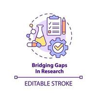 Bridging gaps in research concept icon. Goal for pandemic preparedness plan abstract idea thin line illustration. Isolated outline drawing. Editable stroke. vector