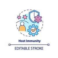 Host immunity concept icon. Pandemic preparedness preclinical research abstract idea thin line illustration. Isolated outline drawing. Editable stroke. vector