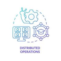 Distributed operations blue gradient concept icon. Difficult to adapt. Issue in higher education abstract idea thin line illustration. Isolated outline drawing. vector