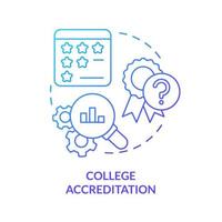 College accreditation blue gradient concept icon. Suspicious reputation. Issue in higher education abstract idea thin line illustration. Isolated outline drawing. vector