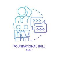 Foundational skill gap blue gradient concept icon. Soft skills absence. Issue in higher education abstract idea thin line illustration. Isolated outline drawing. vector