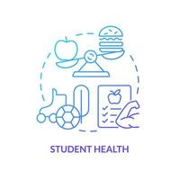 Student health blue gradient concept icon. Physical activities and healthy habits. Problem in public schools abstract idea thin line illustration. Isolated outline drawing. vector