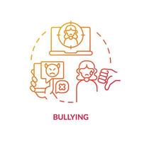 Bullying red gradient concept icon. Cyberbullying and torment online. Problem in public schools abstract idea thin line illustration. Isolated outline drawing. vector