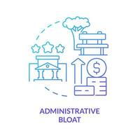 Administrative bloat blue gradient concept icon. Increasing tuition. Issue in higher education abstract idea thin line illustration. Isolated outline drawing. vector