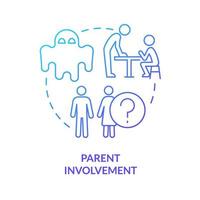 Parent involvement blue gradient concept icon. Process interference. Problem in public schools abstract idea thin line illustration. Isolated outline drawing. vector