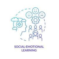 Social emotional learning blue gradient concept icon. Building relationship. Trend in education abstract idea thin line illustration. Isolated outline drawing. vector