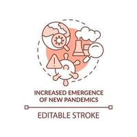 Increased emergence of new pandemics terracotta concept icon. Overpopulation abstract idea thin line illustration. Isolated outline drawing. Editable stroke. vector