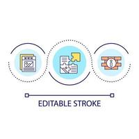 Building website structure loop concept icon. Site layout planning abstract idea thin line illustration. Website architecture. Isolated outline drawing. Editable stroke. vector