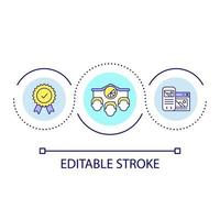 Promoting good quality product loop concept icon. Brand advertising abstract idea thin line illustration. Marketing strategy. Guarantee. Isolated outline drawing. Editable stroke. vector