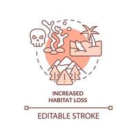 Increased habitat loss terracotta concept icon. Overpopulation effect on nature abstract idea thin line illustration. Isolated outline drawing. Editable stroke. vector