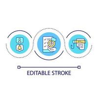 Web search algorithms loop concept icon. Keyword targeting abstract idea thin line illustration. SEO performance. Search engine. Isolated outline drawing. Editable stroke. vector