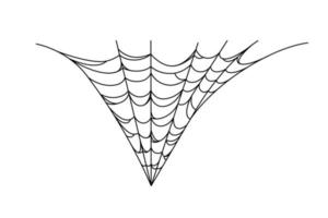 Spiderweb for Halloween. Creepy cobweb isolated on white background. Vector illustration