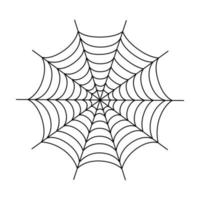 Symmetrical spider web. Halloween spider web isolated on white background. Vector illustration