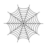 Symmetrical spider web. Halloween spider web isolated on white background. Vector illustration