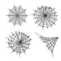 Set of Halloween webs. Horror spider webs for backgrounds. Vector illustration