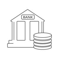 Ilustración de vector de edificio de banco