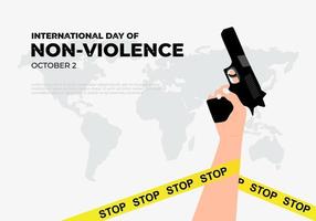 International day of non violence background on october 2nd. vector