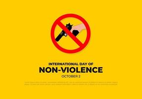 International day of non violence background on october 2nd. vector