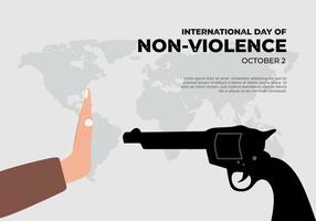 International day of non violence background on october 2nd. vector