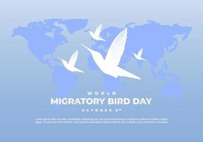 antecedentes del día mundial de las aves migratorias el 9 de octubre. vector