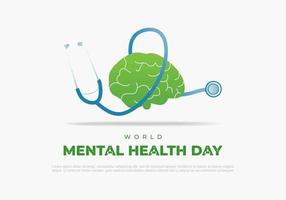 antecedentes del día mundial de la salud mental celebrado el 10 de octubre. vector