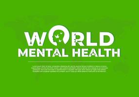 antecedentes del día mundial de la salud mental celebrado el 10 de octubre. vector