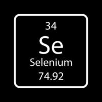 Selenium symbol. Chemical element of the periodic table. Vector illustration.