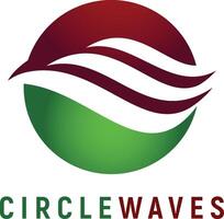 Water Club logo. Swimming or sail sport logo. Pool or spa emblem. Circle with waves vector logo design.