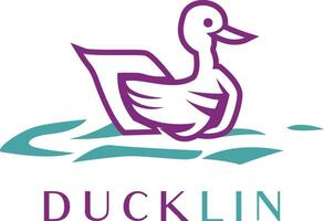 Simple colorful elegant duck logo, abstract duck logo. vector