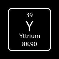 Yttrium symbol. Chemical element of the periodic table. Vector illustration.