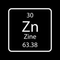 Zine symbol. Chemical element of the periodic table. Vector illustration.