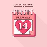 calendario de corte para febrero. feliz día de san valentín, 14 de febrero vector