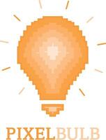 Modern Tech Bulb logo designs concept. Pixel Technology Bulb Idea logo template. vector