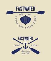 conjunto de logotipos, etiquetas e insignias de rafting antiguos. ilustración vectorial vector