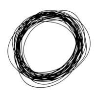 Sketch Hand drawn Ellipse Shape. Abstract Pencil Scribble Drawing. Vector illustration.