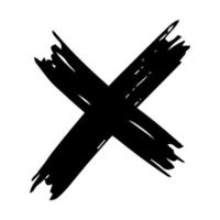 Hand drawn cross symbol. Black sketch cross symbol on white background. Vector illustration