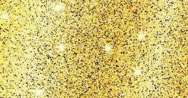 Golden glittering background with gold sparkles and glitter effect. Banner design. Empty space for your text.  Vector illustration