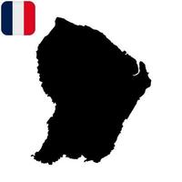 mapa de guayana francesa. región de francia. ilustración vectorial vector