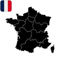 France with regions. Vector illustration.