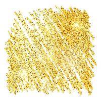 Golden Paint Glittering backdrop on a white background. Background with gold sparkles and glitter effect. Empty space for your text.  Vector illustration