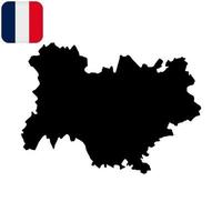 Auvergne rhone Alpes Map. Region of France. Vector illustration.